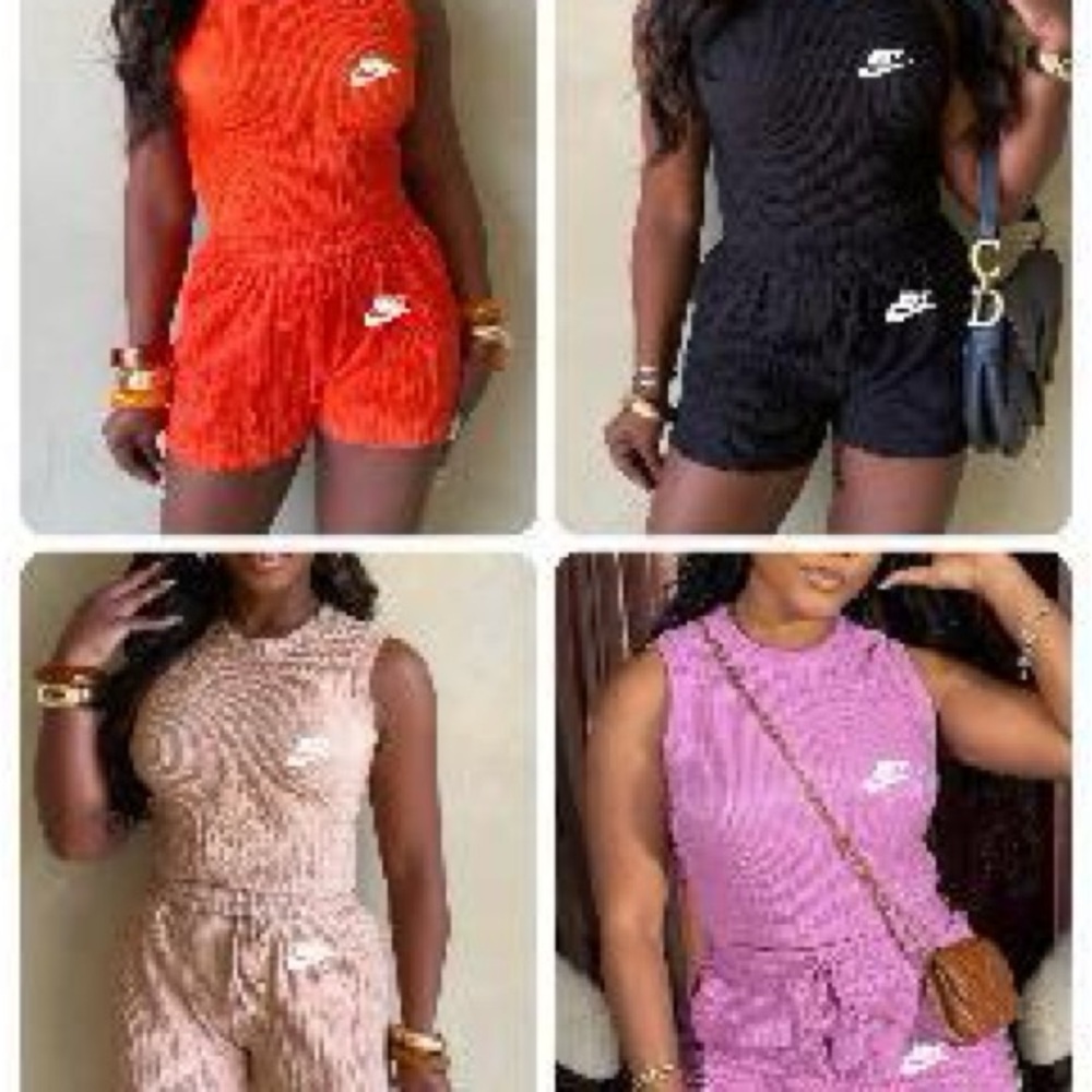 Stylish Women's Jumpsuit Set - Black, Orange, Pink